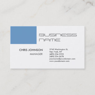 Trendy Blue-Grey White Standard Business Card