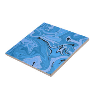 Trendy Blue Marble Stone - Abstract Texture Ceramic Tile