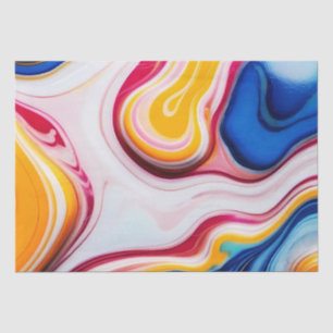 Trendy Blue Pink yellow white faux marble Tissue Paper