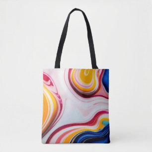 Trendy Blue Pink yellow white faux marble Tote Bag