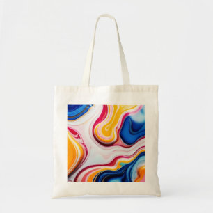 Trendy Blue Pink yellow white faux marble Tote Bag