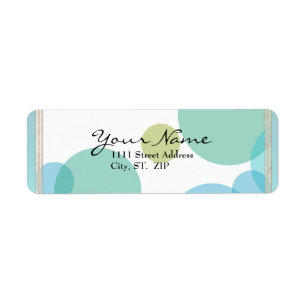 TRENDY BLUE POLKA DOT RETURN ADDRESS TEMPLATES LABEL