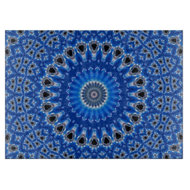 Trendy Blue Sapphire Island Boho Cutting Board (Front)