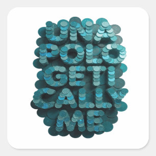 Trendy Blue UNPOLICYGETICALLY ME Decal Art Square Sticker