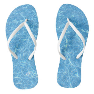 Trendy Blue Water Aqua Template Adult Slim Straps Thongs
