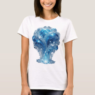 Trendy Blue WATER ELEMENT 3D Text Art T-Shirt