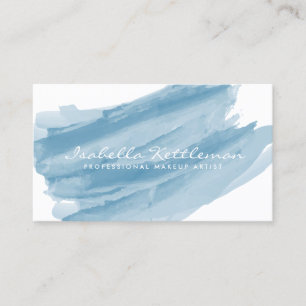 Trendy Blue Watercolor Business Card