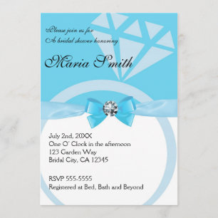 Trendy Blue Wedding Bridal Shower Invitation