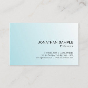 Trendy Blue White Modern Elegant Simple Template Business Card