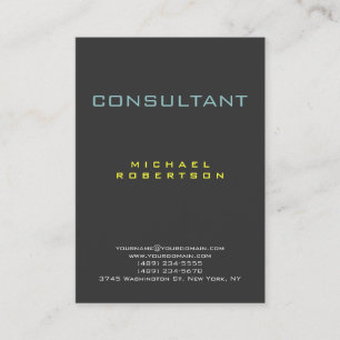 Trendy Blue Yellow Grey Chubby Business Card