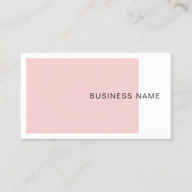 Trendy Blush Pink Elegant Company Modern Simple Business Card (Front)