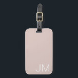 Trendy Blush Pink Oversized Monogrammed Initials Luggage Tag<br><div class="desc">Chic,  trendy monogram. Modern white type initials highlighted on a blush pink background. Single-sided with card slot for name and address. Perfect gift for mum,  grandma,  aunt,  sister,  niece or best friend.</div>