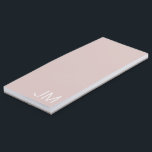 Trendy Blush Pink Oversized Monogrammed Initials Magnetic Notepad<br><div class="desc">Modern white typography initials highlighted on a blush pink background. Perfect trendy gift for mum,  grandma,  aunt,  sister,  niece or best friend.</div>