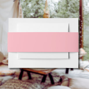 Trendy Blush Pink Solid Colour   Classic Elegant Invitation Belly Band