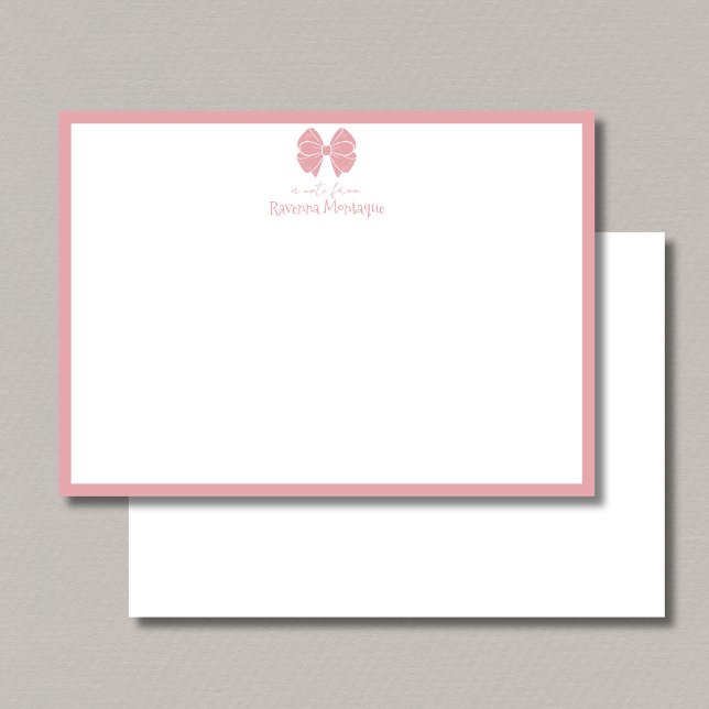 Trendy Blush Rose Bow Border Name Wedding Card (Creator Uploaded)