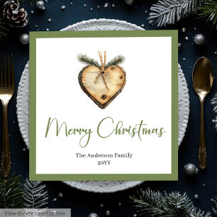 Trendy Bohemian Christmas Wreath in Botanical Napkin