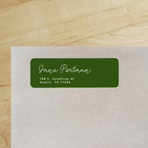 Trendy Bohemian Minimal Green Black Return Address Return Address Label