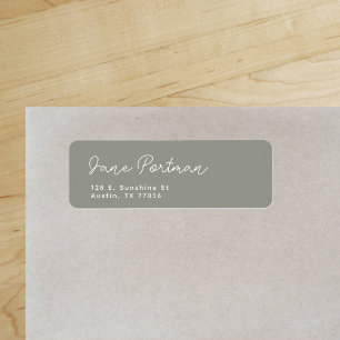 Trendy Bohemian  Minimalist Sage Return Address Label