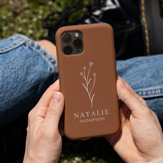 Trendy Boho Chic Minimalist Terracotta Customised Case-Mate iPhone Case (Creator Uploaded)