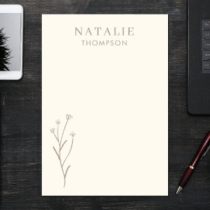 Trendy Boho Chic Mushroom Brown Personalised Post-it Notes