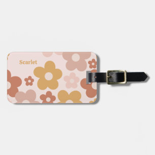 Trendy Boho Daisies Luggage Tag