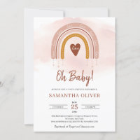 Trendy Boho Dusty Pink Rainbow Copper Oh Baby