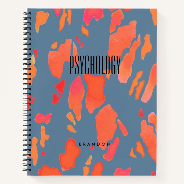Trendy BOHO Orange Abstract Subject Notebook (Front)