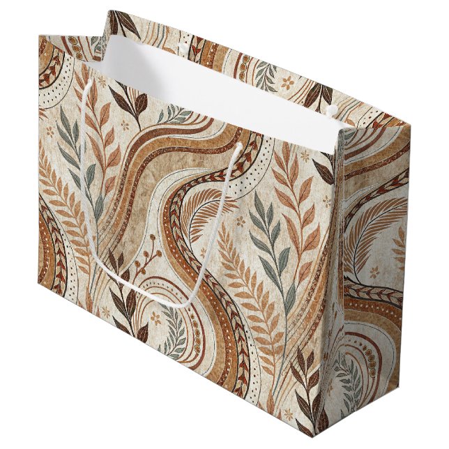 Trendy Boho Pattern Large Gift Bag (Front Angled)