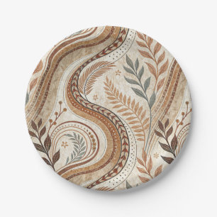 Trendy Boho Pattern Paper Plates