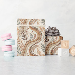 Trendy Boho Pattern Wrapping Paper Roll