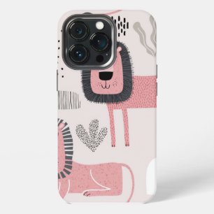 Trendy Boho Pink Lion Modern Tough Case