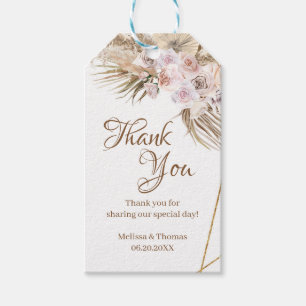 Trendy Boho Tropical Dried Flowers Pampas Grass Gift Tags