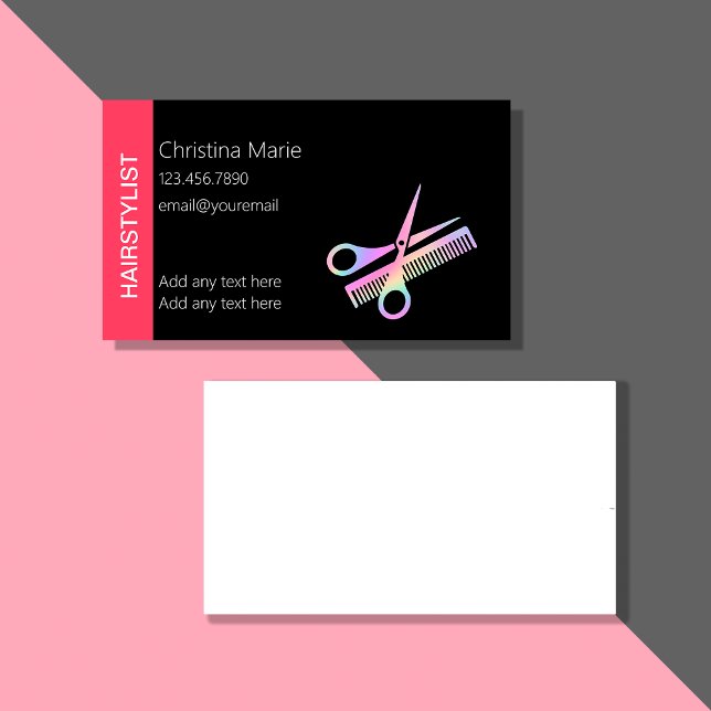 Trendy Bold Hairstylist Business Cards (Creator Uploaded)