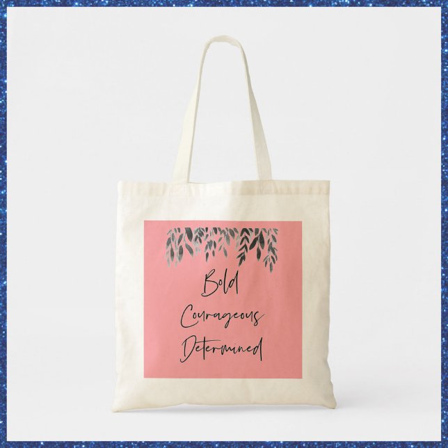 Trendy Bold Inspirational Pink Tote Bag (Creator Uploaded)