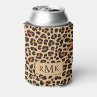 Trendy Bold Leopard Print Custom 3 Letter Monogram