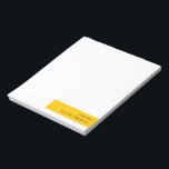 Trendy Bold Mustard Yellow Minimal Simple Notepad<br><div class="desc">A stylish minimalist personalised notepad design with modern typography which can easily be personalised with your own name. The design features a stylish horizontal banner in mustard yellow.</div>