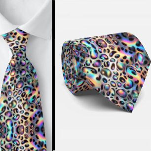 Trendy & Bold   Opal Leopard Print Neck Tie
