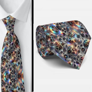 Trendy & Bold   Opal Leopard Print Neck Tie