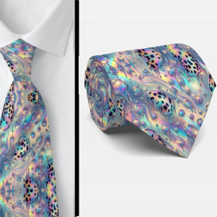 Trendy & Bold   Opal Leopard Print Neck Tie