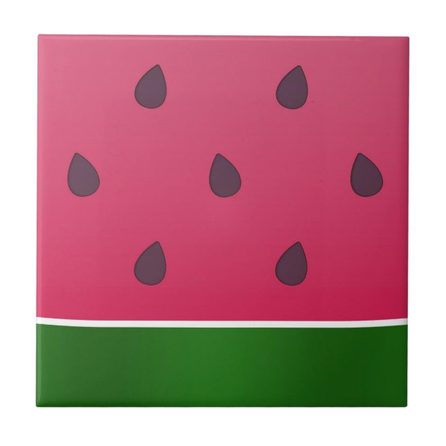 Trendy Bold Watermelon Graphic Ceramic Tile (Front)