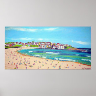 Trendy Bondi  -Abstract, beach wall-art painting Poster