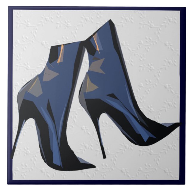 Trendy Boot Art Ceramic Tile (Front)