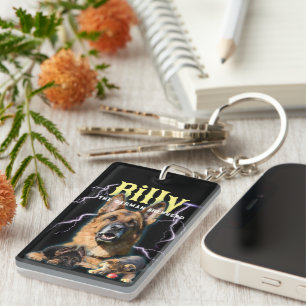 Trendy Bootleg Personalized Dog Photo 90s Key Ring