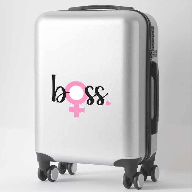 Trendy Boss Lady Modern Typography Black Pink (Suitcase)