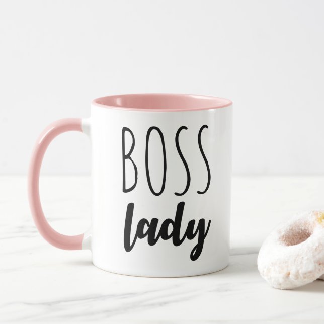 Trendy Boss Lady Typography Mug (With Donut)