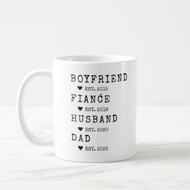 Trendy Boyfriend to Dad Established Father's Day Coffee Mug (Left)