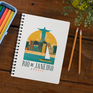 Trendy Brazil City Rio de Janeiro Vintage Notebook