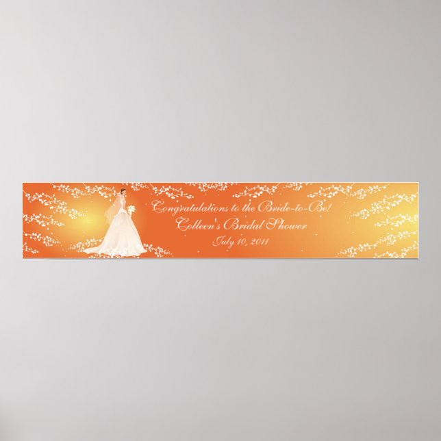 Trendy Bridal Shower Banner Poster (Front)