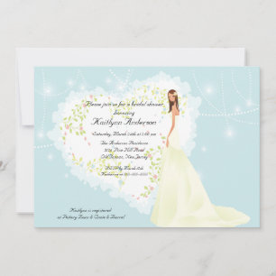 Trendy Bride Bridal Shower Heart Invitation