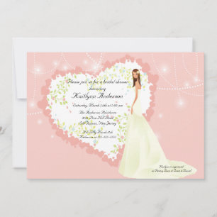 Trendy Bride Bridal Shower Heart Invitation